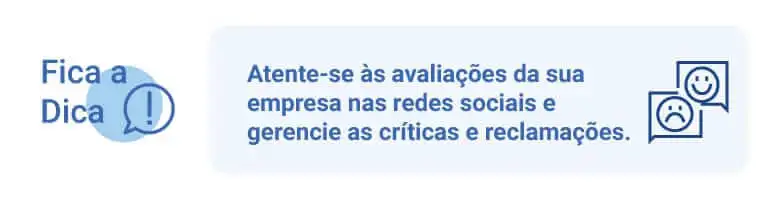 avaliações nas redes sociais